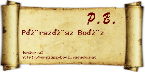 Pórszász Boáz névjegykártya